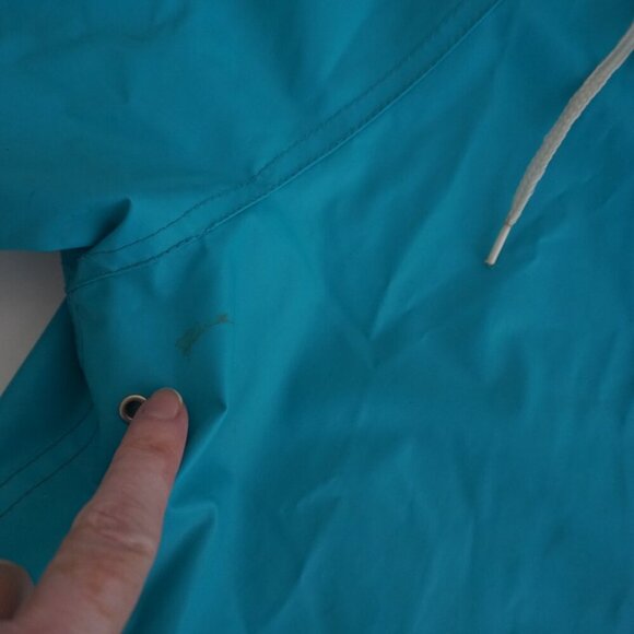 Vintage Misty Harbor Teal Plaid Lined Waterproof Raincoat Jacket M - Picture 9 of 12